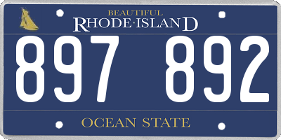 RI license plate 897892