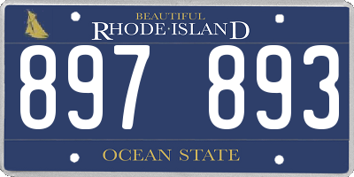 RI license plate 897893