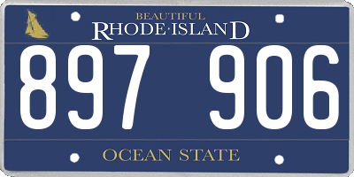 RI license plate 897906