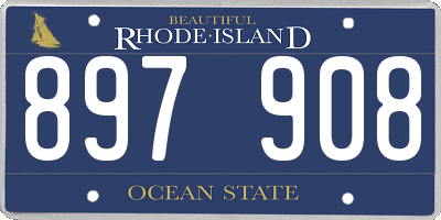 RI license plate 897908