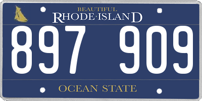 RI license plate 897909