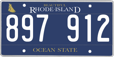 RI license plate 897912