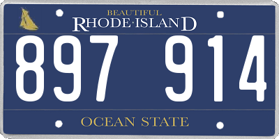 RI license plate 897914