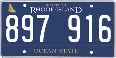 RI license plate 897916