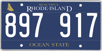 RI license plate 897917