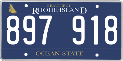 RI license plate 897918