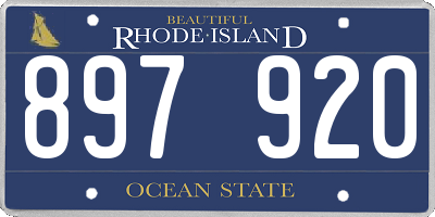 RI license plate 897920