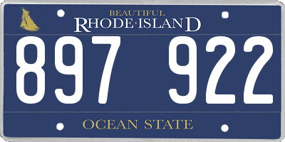RI license plate 897922