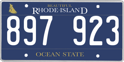 RI license plate 897923