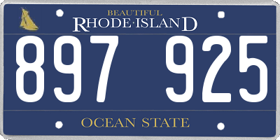 RI license plate 897925