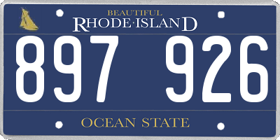RI license plate 897926