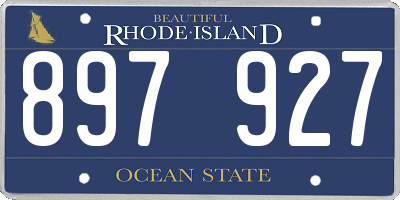 RI license plate 897927