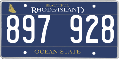 RI license plate 897928