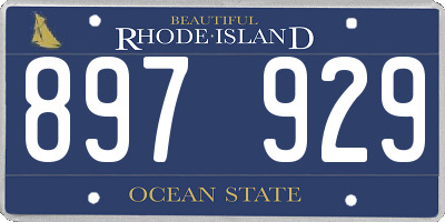 RI license plate 897929