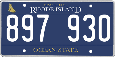 RI license plate 897930
