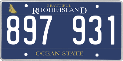 RI license plate 897931