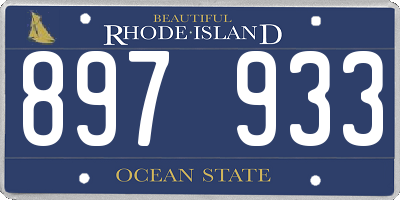 RI license plate 897933