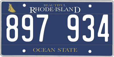 RI license plate 897934
