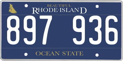 RI license plate 897936