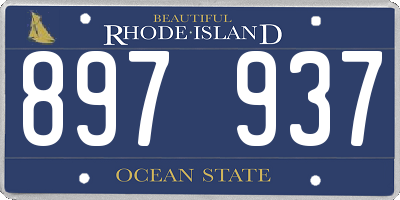 RI license plate 897937