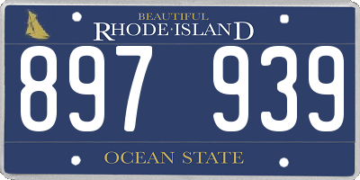 RI license plate 897939