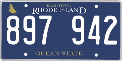 RI license plate 897942