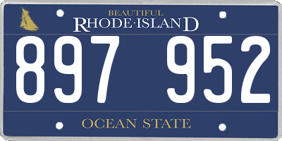 RI license plate 897952