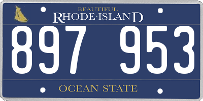 RI license plate 897953