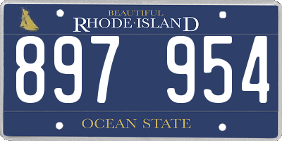 RI license plate 897954
