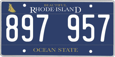 RI license plate 897957