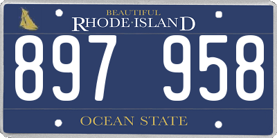 RI license plate 897958