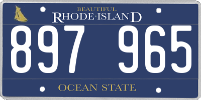 RI license plate 897965