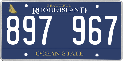 RI license plate 897967
