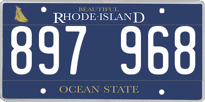 RI license plate 897968