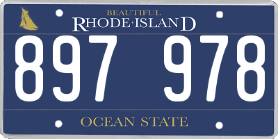 RI license plate 897978