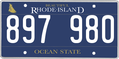 RI license plate 897980