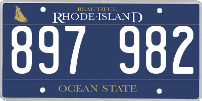 RI license plate 897982