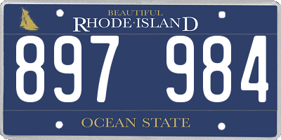RI license plate 897984
