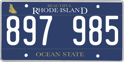 RI license plate 897985