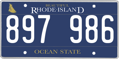 RI license plate 897986