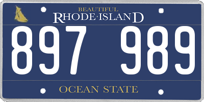 RI license plate 897989