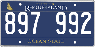 RI license plate 897992