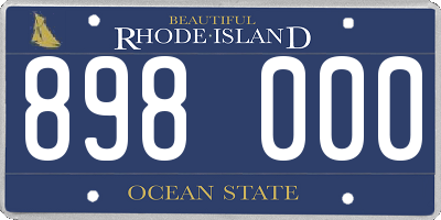 RI license plate 898000