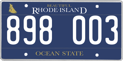 RI license plate 898003