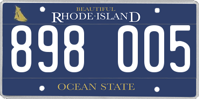 RI license plate 898005