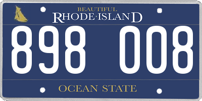 RI license plate 898008