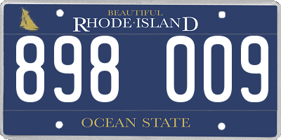 RI license plate 898009