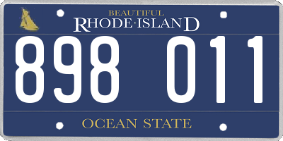 RI license plate 898011