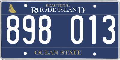 RI license plate 898013
