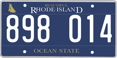 RI license plate 898014